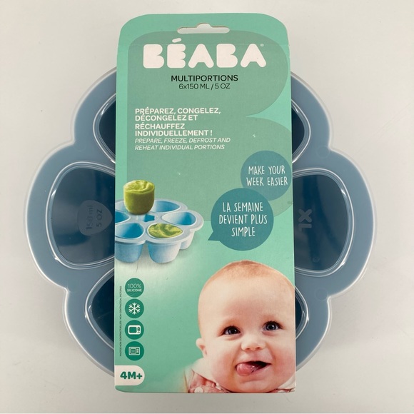 BEABA Other - BEABA Multiportions Silicon Baby Food Freezer Tray Rain 5 Oz Meal Prep Container